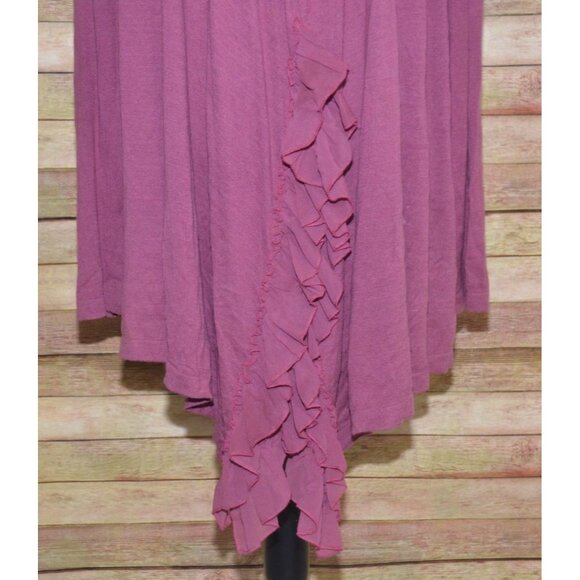 Soft Surroundings Purple Ladies Open Front Cardigan Size XL Ruffled Hem Layering - Picture 8 of 12